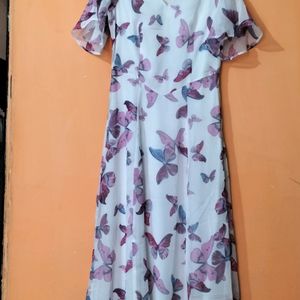 White Maxi Dress Size-34 Inches