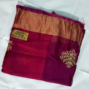 Chiffon Saree With Tussels