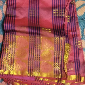 Multiple Color Saree with golden Design