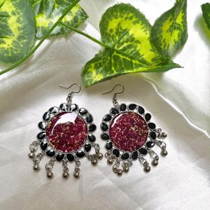 Resin Rose Jhumkas