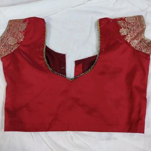 Red Silk Blouse