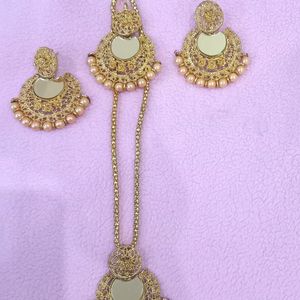 Beautiful Golden Mirror Jwellery Set