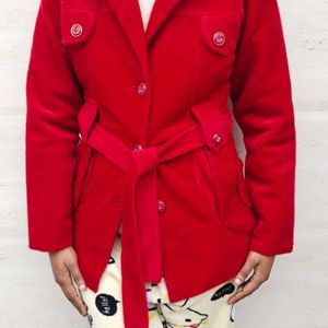 Bright Red Blazer Overcoat