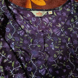 Anouk Floral Printed Pure Cotton Kurta from Myntra