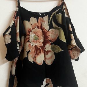 Off Shoulder Floral Print Top