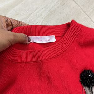 Red Woollen Sweater For Women