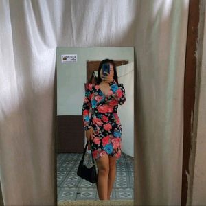 floral V neck dress