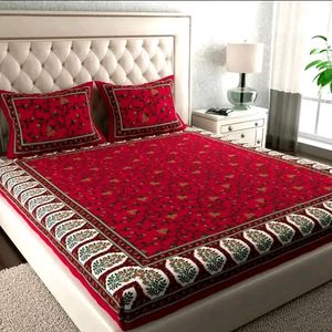 Pure Cotton Bedsheet with 2 Pillowcover (Combo2)