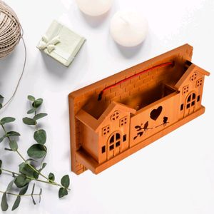 Hooks House Design Wooden Keys Stand for Entryway,