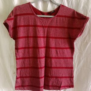 Max Maroon Strip T-shirt(women)