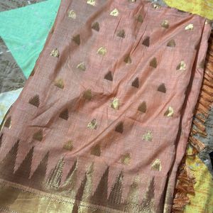 Saree - Peach Green Color