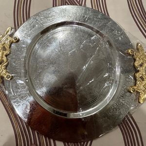 Antique Golden Acrylic Metal Decorative Tray