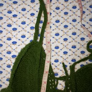 Crochet Bra Top_ Olive Green