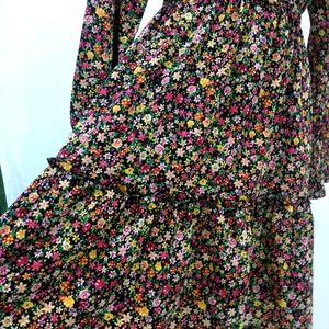 Floral Printed Flared Dress