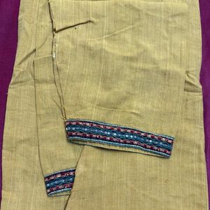 Mustard Kurta With Kutchi Embroidery