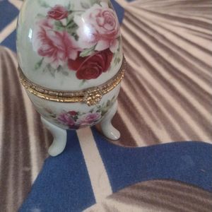 Vintage Porcelain Egg Trinket Box