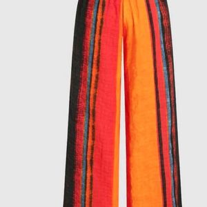 CIDER Striped Elastic Waist Wide Leg Trousers