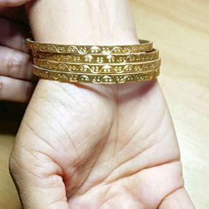 Brass Gold Plated Bangles Set