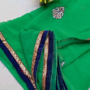 🥳Offer 🎉🔥Green Work Saree😍