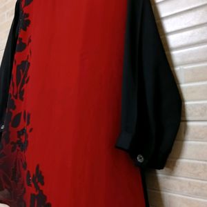 Black Flover Red Combination Top, M Size