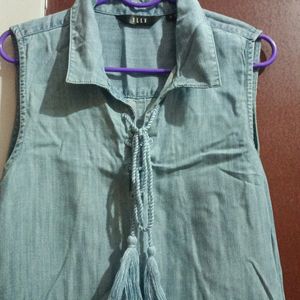 Branded Denim One Piece Dress