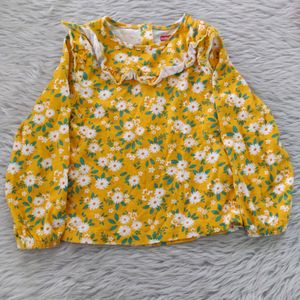 Yellow Printed Top Babygirl