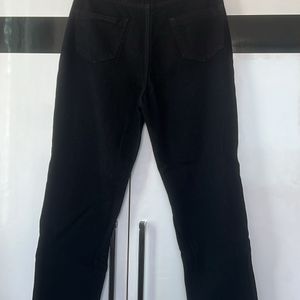 Black Denim Straight Jeans