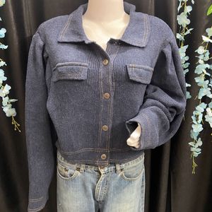 Zara Denim Sweater Cardigan