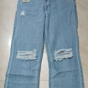 New With Tag Straight Fit Ripped Jeans