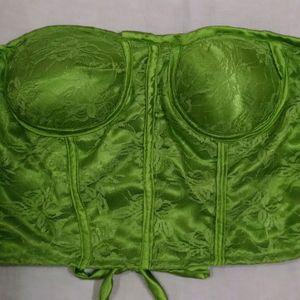 Olive Corset Tube Top