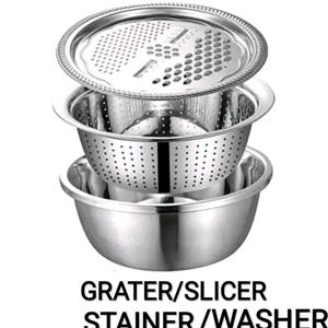 Stainless Steel Grater / Slicer/ Stainer/ Washer