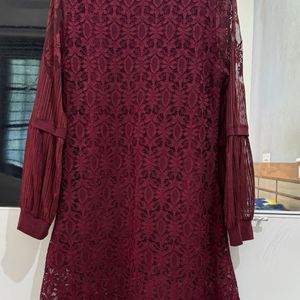 Lacey Maroon Dress