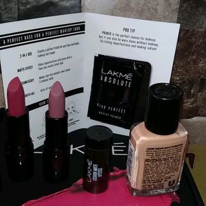 LAKME COMBO...2 LIPSTICK,1 FOUNDATION,1PRIMER