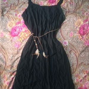 Black Mini Dress With Belt