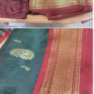 Stitched Blouse With Green saree