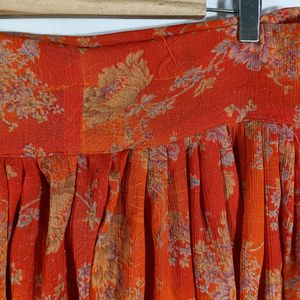 Orange Printed Patiala Pant (Women)