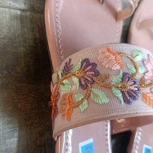 Peach Colour Slippers For Party Wear