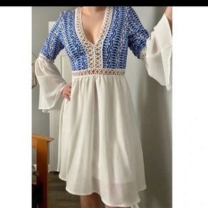 Shien Bell Sleeve Flared Dress