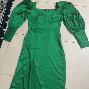 New Green Satin Dress