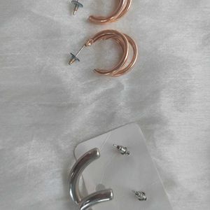 3 hoop Gold & Silver Earrings