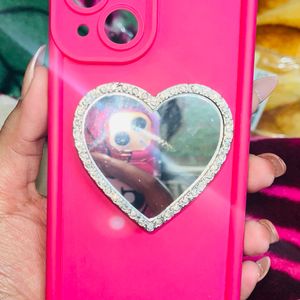 Iphone 13/14 Hot Pink Case With Pop Socket