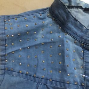 Blue Denim Texture Shirt