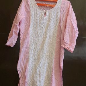 Pink Thread Work Kurti