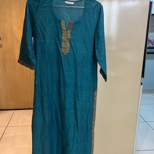 Blue Chanderi Kurta