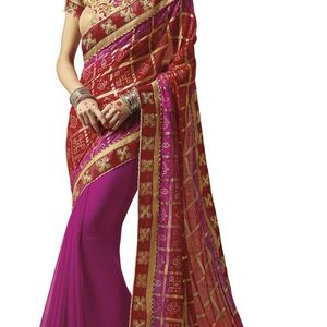 Red & Pink Saree