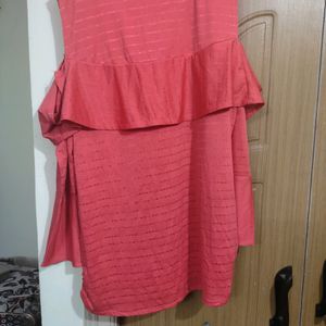 Neon Red Color Top XXL size