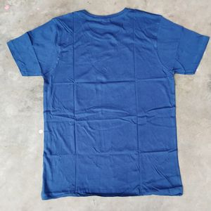 Brand New Blue Cotton Printed T-shirt