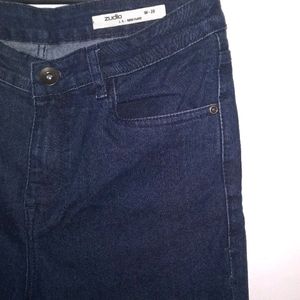 Dark Blue Wide Length Jean , Zudio, Size 28