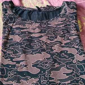 Abstract Black Printed Top