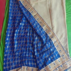 Party Wear Net Zari Work Saree